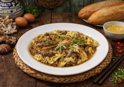 Sapi Masak Telur Sutera