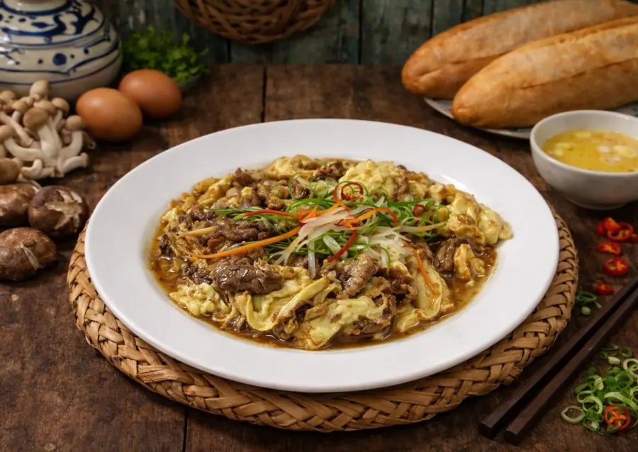 Sapi Masak Telur Sutera